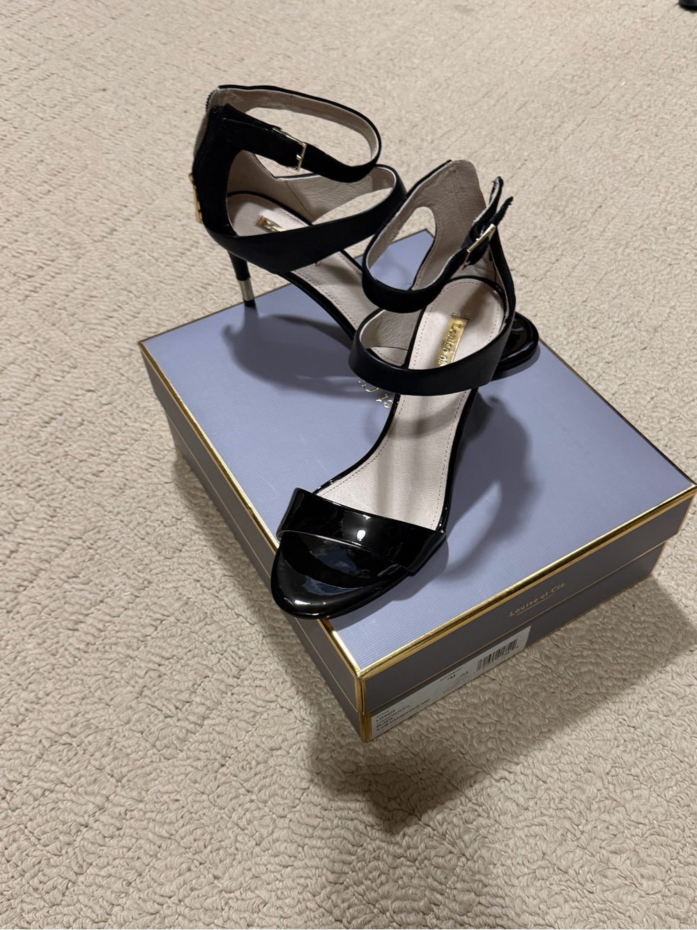 Louise et Cie Black Patent Strappy High Heel Sandals